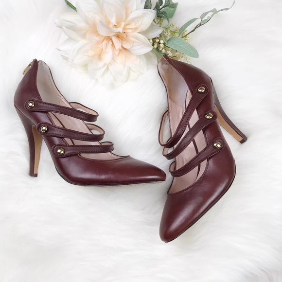 Vince Camuto Shoes - Vince Camuto Burgundy JAMILY Strapped Heels 8.5